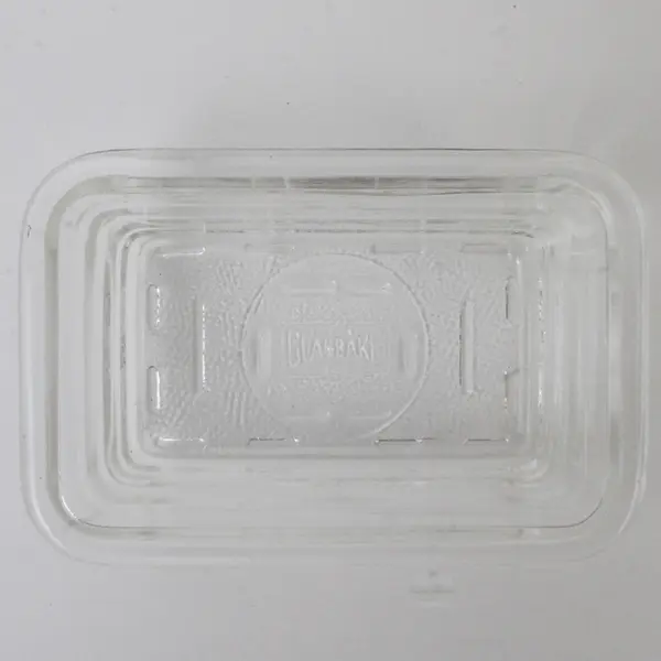Lot of 2 Small Glasbake Refrigerator Dishes Oval And Rectangular