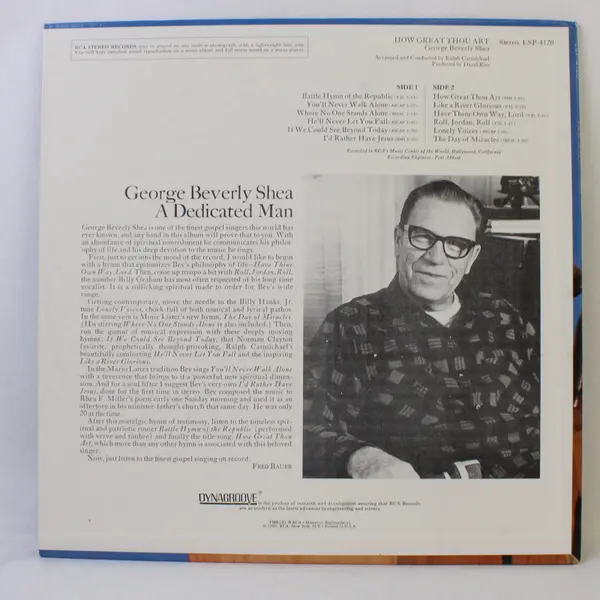 George Beverly Shea How Great Thou Art  12" Vinyl Record