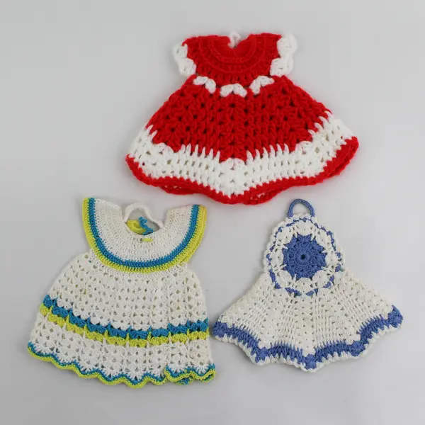 Lot of 3 Handmade Pot Holders Trivets Kitchen