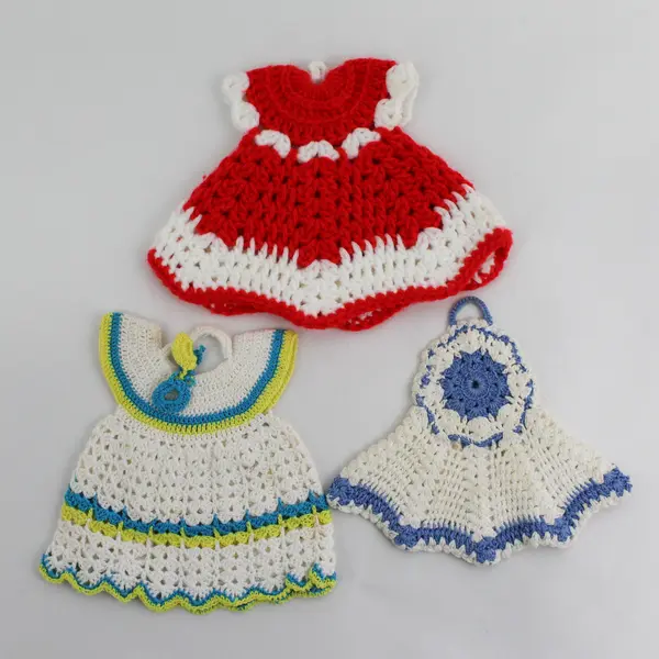 Lot of 3 Handmade Pot Holders Trivets Kitchen