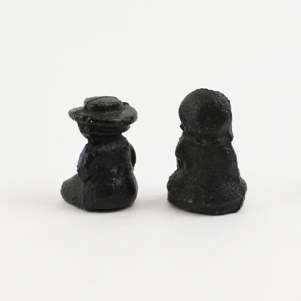 Set of 2 Vintage Cast Iron Amish Boy and Girl Figurines 1-1/4"