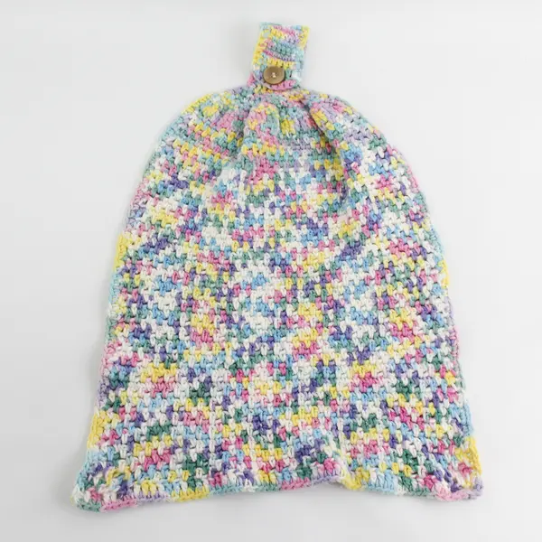 Hand Crocheted Multicolor Dish Towel 8x7 Pre-Owned Kitchen Linen