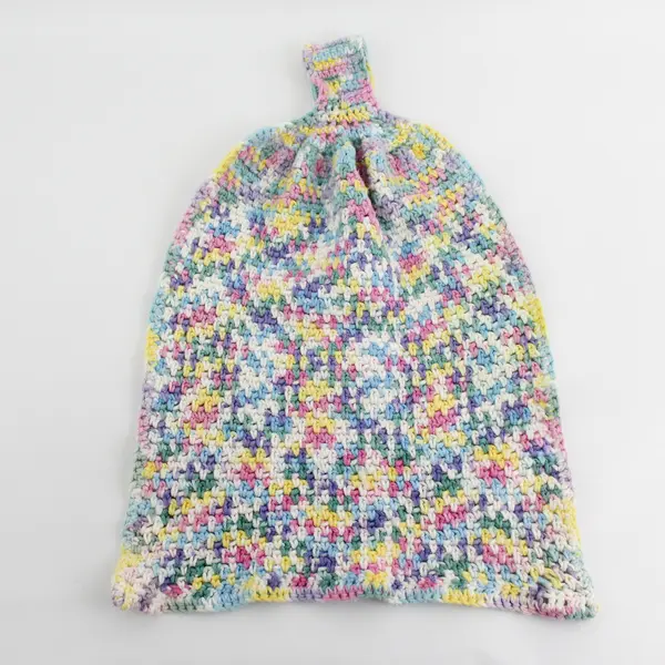 Hand Crocheted Multicolor Dish Towel 8x7 Pre-Owned Kitchen Linen