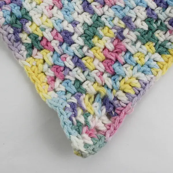 Hand Crocheted Multicolor Dish Towel 8x7 Pre-Owned Kitchen Linen