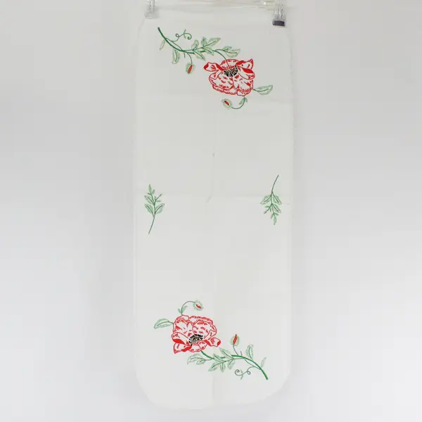 Embroidered White Floral Table Runner 32x13 Inches Decorative Linen