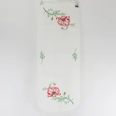 Embroidered White Floral Table Runner 32x13 Inches Decorative Linen