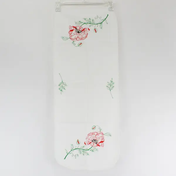 Embroidered White Floral Table Runner 32x13 Inches Decorative Linen