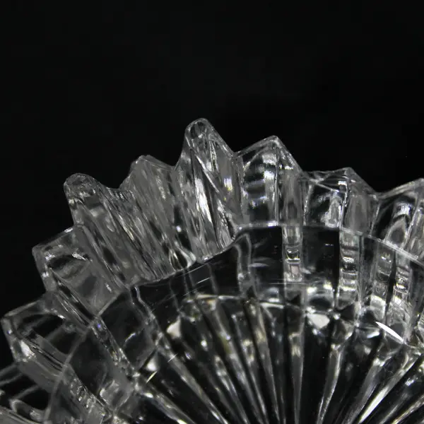 Set of 2 Vintage Heisey Ridgeleigh Square Crystal Ashtrays 