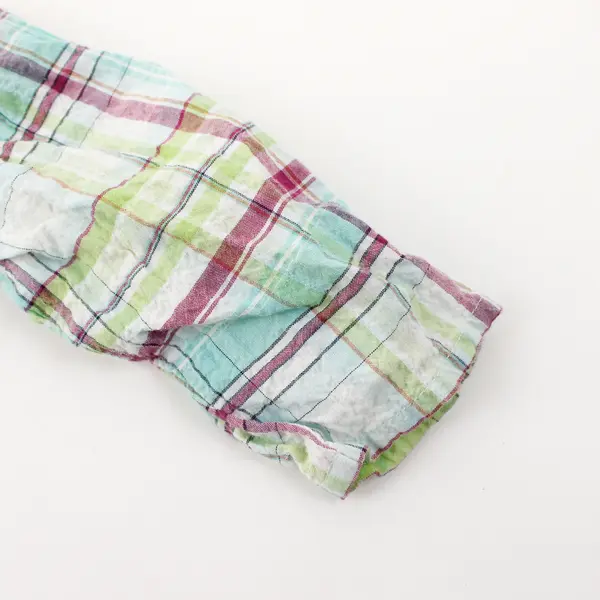 Hanna Andersson Pink Green & Blue Plaid Long-Sleeved Dress Size 80 18-24 Months