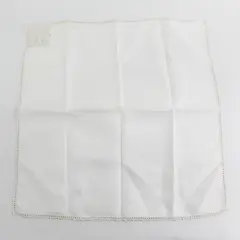 Vintage White Cotton Napkin 18x17 Crocheted Corner Decorative Linen