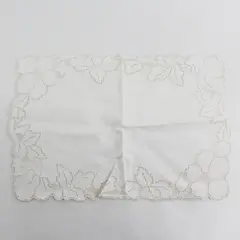 Vintage White Cutwork Lace Napkin 16x12 Decorative Table Linen