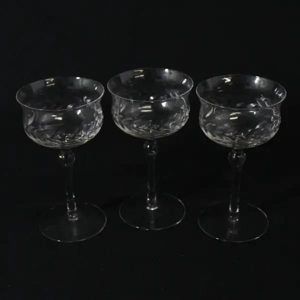 Set of 3 Bryce Laurel Crystal Sherry Glasses 4.5"