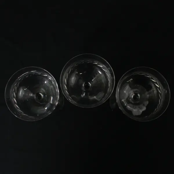 Set of 3 Bryce Laurel Crystal Sherry Glasses 4.5"