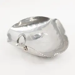 Buenilum Hand Wrought Aluminum Leaf Shaped Trinket Dish Home Decor 11.5" Long