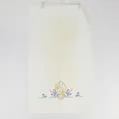 Vintage Embroidered White Standard Pillowcase Butterfly Floral