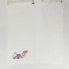 Vintage White Embroidered Clown Dish Towel 28x23.5 Kitchen Linen
