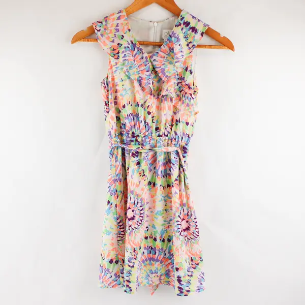 Blush by Us Angels Multicolor Tie-Dye Print Sleeveless Dress with Belt Girls' 10