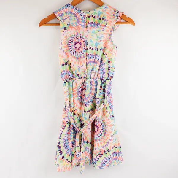 Blush by Us Angels Multicolor Tie-Dye Print Sleeveless Dress with Belt Girls' 10