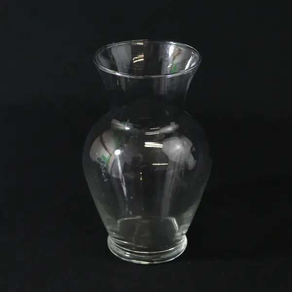 Clear Glass Ginger Jar Vase 7in Tabletop Shelf Decor Collectible