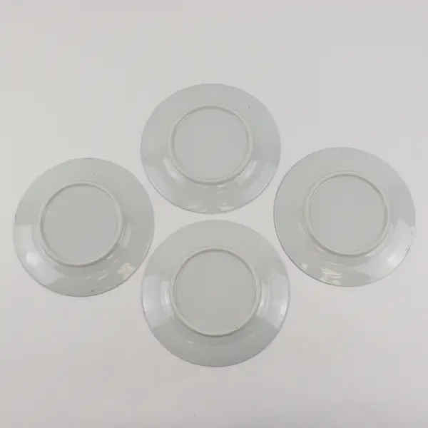 Lot Of 4 Unbranded White/Blue Ceramic Cherry Blossom Floral Salad Plates 6.5"