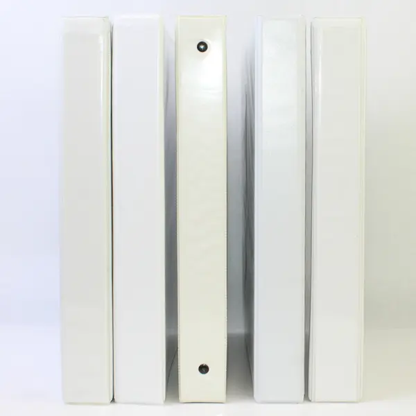 Lot of 5 Assorted 1.5" White 3-Ring Binders Pre-Owned Office Supplies