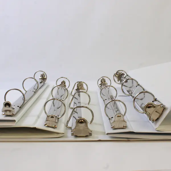 Lot of 5 Assorted 1.5" White 3-Ring Binders Pre-Owned Office Supplies