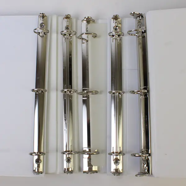 Lot of 5 Assorted 1.5" White 3-Ring Binders Pre-Owned Office Supplies