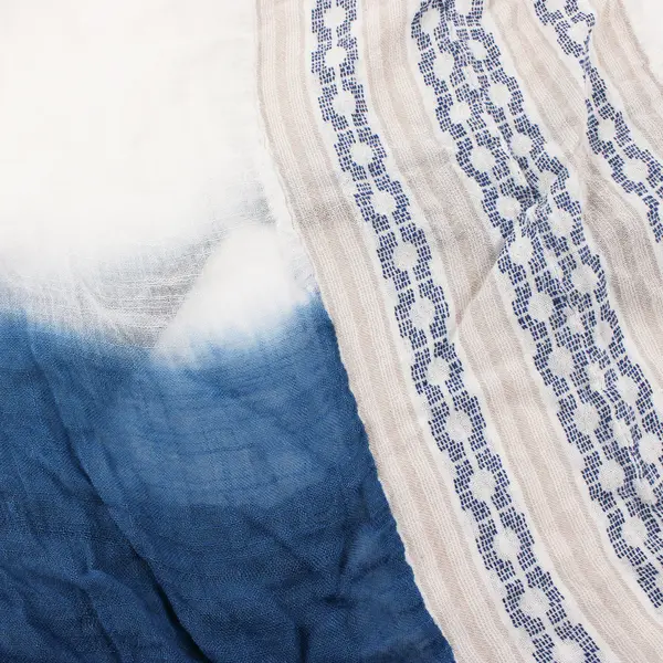 Sonoma Sheer White & Blue Open Front Short-Sleeved Shawl Women's One Size