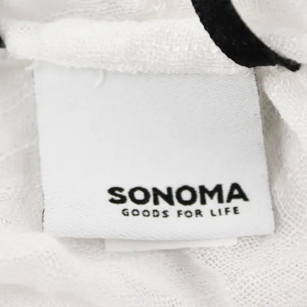 Sonoma Sheer White & Blue Open Front Short-Sleeved Shawl Women's One Size