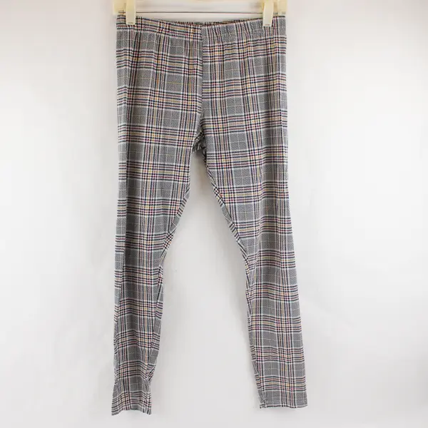 No Boundaries Navy Red and Yellow Houndstooth Leggings Juniors Large 11-13