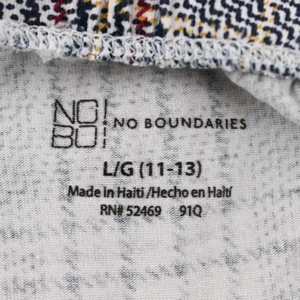 No Boundaries Navy Red and Yellow Houndstooth Leggings Juniors Large 11-13