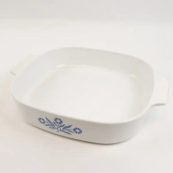 Corning Corelle Cornflower Blue Pattern 2.5 Quart Square Casserole Pan With Lid