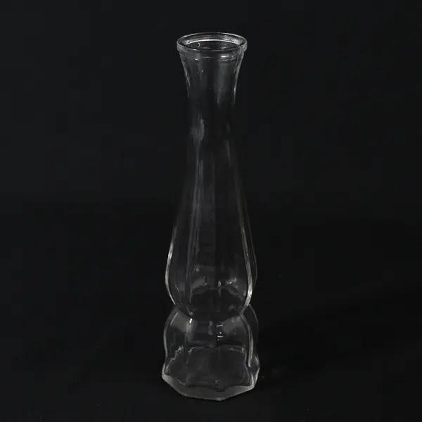 Vintage Clear Glass Bud Vase 9in Tall Single Stem Flower