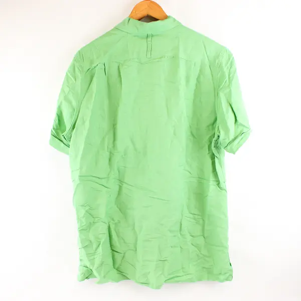 Nautica Spring Green Short-Sleeved Linen Blend Button-Up Men's Medium