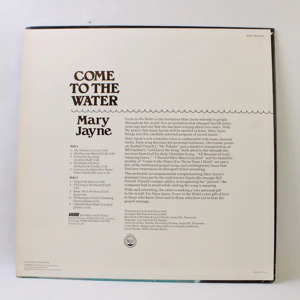 Mary Jayne - Come To The Water -  12" Vinyl Record