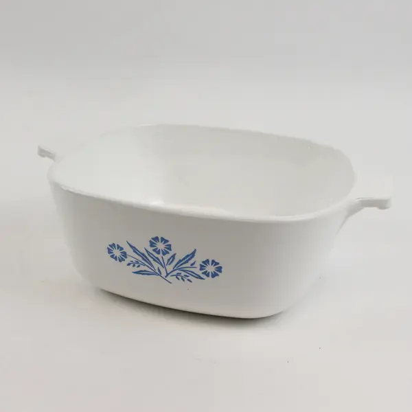 Corning Ware Cornflower Blue Pattern 1.5 Quart Square Casserole Pan With Lid