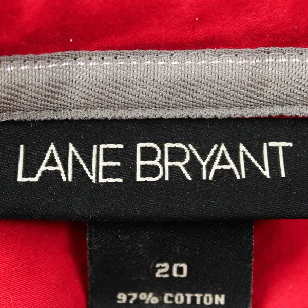 Lane Bryant Solid Red Long-Sleeved Button-Up Women's Size 20