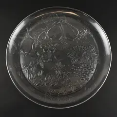 Duralex Fruits Pattern Pressed Clear Glass Round Serving Platter/Tray 12.75"