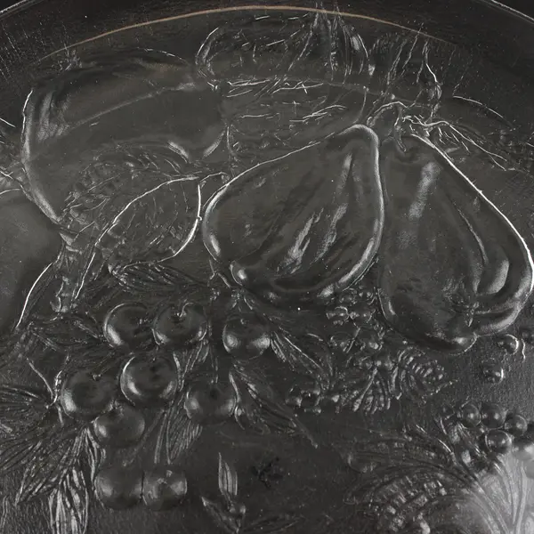 Duralex Fruits Pattern Pressed Clear Glass Round Serving Platter/Tray 12.75"