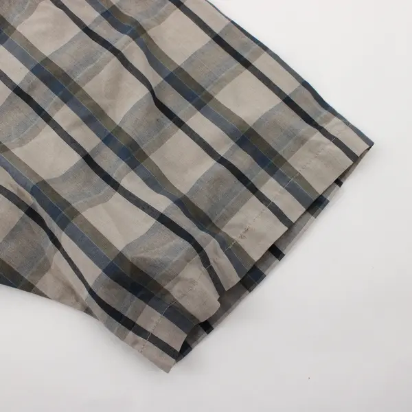 Van Heusen Blue Green Beige Plaid Short-Sleeved Button-Down Men's Large 16-16.5