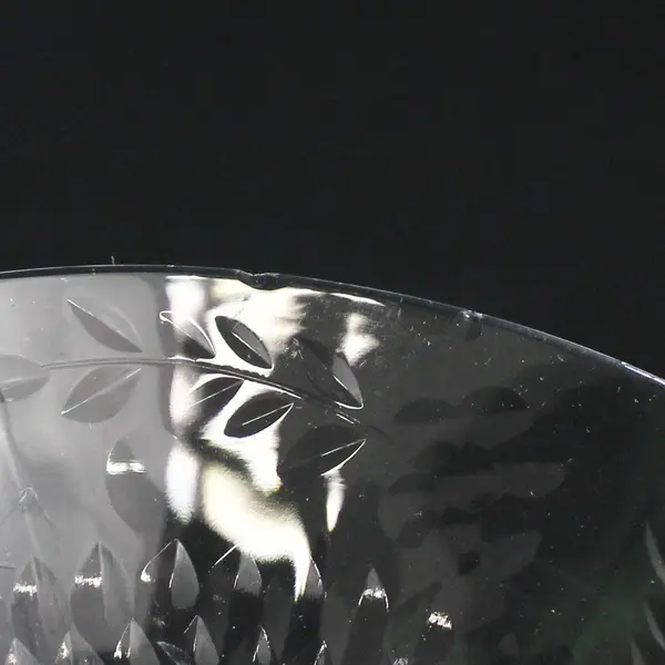 Set of 4 Crystal Paneled Sherry Glasses Diamond Band & Long Stemmed Flowers 5"