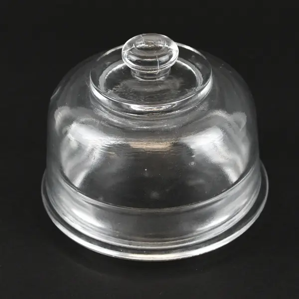 Set Of 2 Unbranded Clear Glass Cheese/Small Cake Dome Lid With Matching Plate
