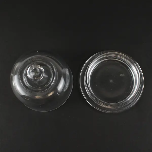 Set Of 2 Unbranded Clear Glass Cheese/Small Cake Dome Lid With Matching Plate
