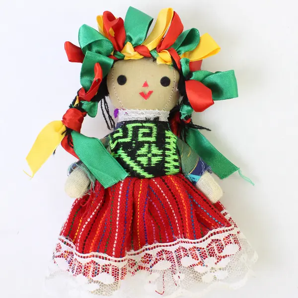 Mexican Artisan Rag Doll 5-6" Small Folk Art Cloth Collectible
