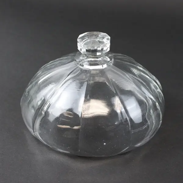 Unbranded Flower Pattern Clear Glass Cheese/Butter Dome Lid  and Plate
