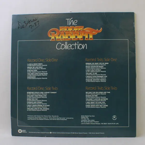  The Eddie Rabbitt  Collection 12" Vinyl Record