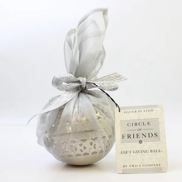 Two's Company Silver Plated 'Circle of Friends' Gift Ball - New