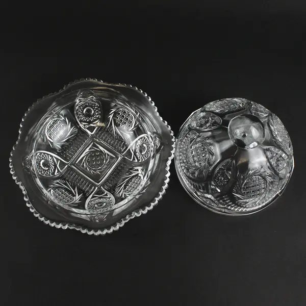 Unbranded Clear Glass Round Dome Butter With Matching Dish