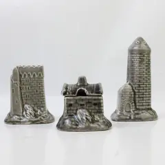 Republic Ireland Castle Salt & Pepper Shakers with Condiment Cottage Lid Vtg