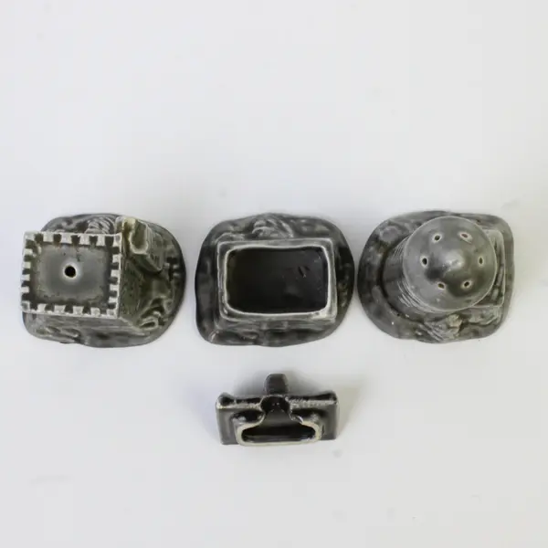 Republic Ireland Castle Salt & Pepper Shakers with Condiment Cottage Lid Vtg